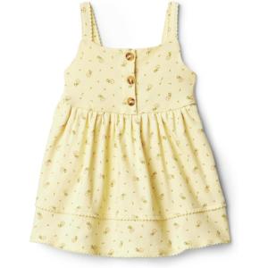 imageAmazon Essentials x Sofia Grainge Toddlers and Baby Girls Cotton Casual Fit and Flare DressLight Tan Ditsy Flower