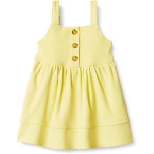 imageAmazon Essentials x Sofia Grainge Toddlers and Baby Girls Cotton Casual Fit and Flare DressLight Yellow