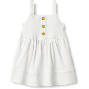 imageAmazon Essentials x Sofia Grainge Toddlers and Baby Girls Cotton Casual Fit and Flare DressWhite