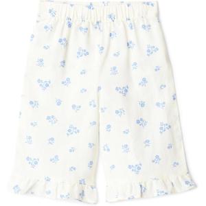 imageAmazon Essentials x Sofia Grainge Toddlers and Baby Girls Cotton Linen Wide Leg Pullon Pant with RufflesIvory Blue Floral