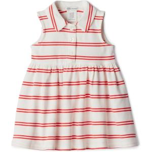 imageAmazon Essentials x Sofia Grainge Toddlers and Baby Girls Cotton Pique Sleeveless DressRed Double Stripe