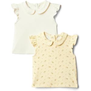 imageAmazon Essentials x Sofia Grainge Toddlers and Baby Girls Cotton Short Sleeve Blouses with Ruffles Pack of 2Ditsy FloralIvory