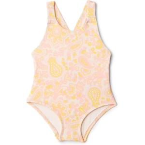 imageAmazon Essentials x Sofia Grainge Toddlers and Baby Girls OnePiece Swimsuit with Crisscross Straps Ruffle DetailShell Pink Ornate Paisley