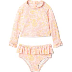 imageAmazon Essentials x Sofia Grainge Toddlers and Baby Girls TwoPiece Long Sleeve Rashguard Set MultipacksPink Ornate Paisley