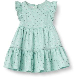 imageAmazon Essentials x Sofia Grainge Toddlers and Baby Girls Woven Cotton Sateen Fit amp Flare Casual DressMint Little Strawberries