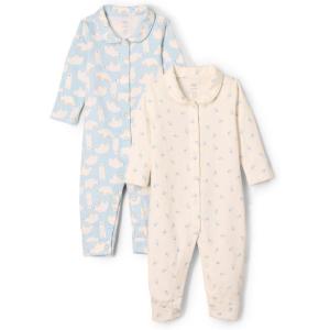 imageAmazon Essentials x Sofia Grainge Unisex Babies Cotton Footless Sleepsuit Pack of 2Blue Bunny Bear