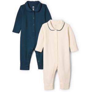 imageAmazon Essentials x Sofia Grainge Unisex Babies Cotton Footless Sleepsuit Pack of 2IvoryNavy