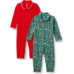 imageAmazon Essentials x Sofia Grainge Unisex Babies Cotton Footless Sleepsuit Pack of 2RedHoliday