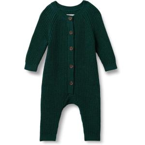 imageAmazon Essentials x Sofia Grainge Unisex Babies Cotton Knit PlaysuitDark Green
