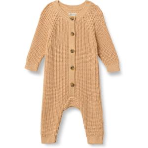 imageAmazon Essentials x Sofia Grainge Unisex Babies Cotton Knit PlaysuitLight Camel