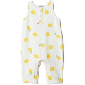 imageAmazon Essentials x Sofia Grainge Unisex Babies Sleeveless Lightweight French Terry RomperIvory Big Lemon