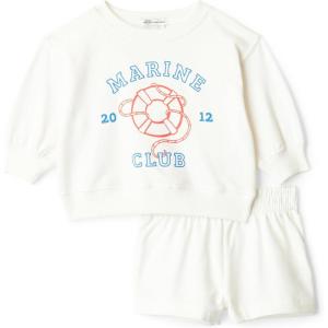 imageAmazon Essentials x Sofia Grainge Unisex Babies Toddlers and Kids Sweatshirt and Shorts French Terry Play SetIvory Marine Club