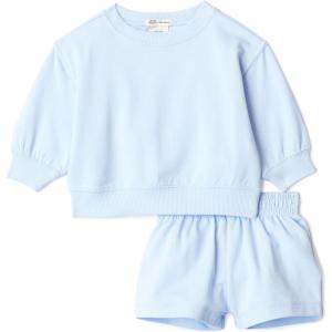 imageAmazon Essentials x Sofia Grainge Unisex Babies Toddlers and Kids Sweatshirt and Shorts French Terry Play SetLight Blue