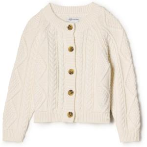 imageAmazon Essentials x Sofia Grainge Unisex Toddlers and Babies Cable Knit Fisherman Cardigan SweaterIvory
