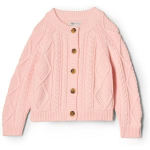 imageAmazon Essentials x Sofia Grainge Unisex Toddlers and Babies Cable Knit Fisherman Cardigan SweaterLight Pink