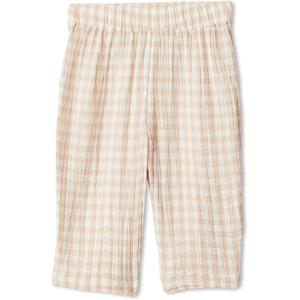 imageAmazon Essentials x Sofia Grainge Unisex Toddlers and Babies Cotton Gauze Adjustable PantsBeige Gingham