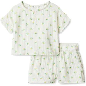 imageAmazon Essentials x Sofia Grainge Unisex Toddlers and Babies Cotton Gauze Shirt amp Shorts Play SetIvory Lemon