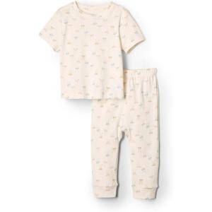 imageAmazon Essentials x Sofia Grainge Unisex Toddlers and Babies Cotton Knit Short Sleeve Shirt amp Pants SetIvory Little Bunnies