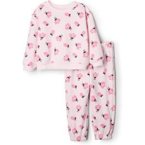 imageAmazon Essentials x Sofia Grainge Unisex Toddlers and Babies Sweatshirt amp Sweatpant SetPale Pink Tossed Ladybugs