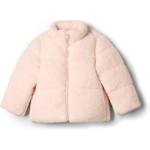 imageAmazon Essentials x Sofia Grainge Unisex Toddlers and Babies Teddy Puffer Jacket Winter Coat Fleece LinedLight Pink