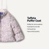imageAmazon Essentials x Sofia Grainge Toddler and Baby Girls Taffeta Puffer JacketBlue Ivory Delicate Floral