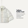 imageAmazon Essentials x Sofia Grainge Toddler and Baby Girls Taffeta Puffer JacketIvory Blue Outlined Blooms