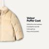 imageAmazon Essentials x Sofia Grainge Toddler and Baby Girls Velour Puffer JacketLight Beige