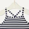 imageAmazon Essentials x Sofia Grainge Toddlers and Baby Girls TwoPiece Swimsuit with Crisscross StrapsIvory Navy Even Stripe