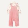 imageAmazon Essentials x Sofia Grainge Unisex Babies Velour Overall and Long Sleeve Bodysuit SetBlushHearts