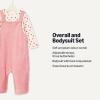 imageAmazon Essentials x Sofia Grainge Unisex Babies Velour Overall and Long Sleeve Bodysuit SetBlushHearts