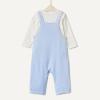imageAmazon Essentials x Sofia Grainge Unisex Babies Velour Overall and Long Sleeve Bodysuit SetIvoryLight Blue