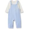 imageAmazon Essentials x Sofia Grainge Unisex Babies Velour Overall and Long Sleeve Bodysuit SetIvoryLight Blue