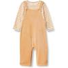 imageAmazon Essentials x Sofia Grainge Unisex Babies Velour Overall and Long Sleeve Bodysuit SetLight CamelStripe