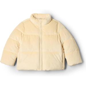 imageAmazon Essentials x Sofia Grainge Toddler and Baby Girls Velour Puffer JacketLight Beige