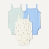 image:imageAmazon Essentials Baby Girls Cotton Sleeveless Bodysuits Baby Clothes Pack of 3Cornflower BluePale Mint GreenBees