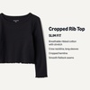image:imageAmazon Essentials Girls and Toddlers LongSleeve Cropped Rib TopBlack