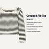 image:imageAmazon Essentials Girls and Toddlers LongSleeve Cropped Rib TopEggshell White Black French Stripes