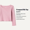 image:imageAmazon Essentials Girls and Toddlers LongSleeve Cropped Rib TopMauve
