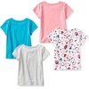 image:imageAmazon Essentials Girls and Toddlers ShortSleeve TShirtsBlueGreyPinkCandy