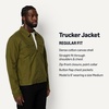image:imageAmazon Essentials Mens Cotton Canvas ZipFront Trucker JacketDark Olive