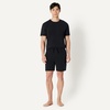 image:imageAmazon Essentials Mens CottonModal Pajama Set Short Sleeve TShirt and ShortsBlack