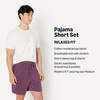 image:imageAmazon Essentials Mens CottonModal Pajama Set Short Sleeve TShirt and ShortsGeoIvory