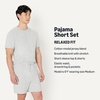 image:imageAmazon Essentials Mens CottonModal Pajama Set Short Sleeve TShirt and ShortsLight Grey Heather