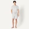 image:imageAmazon Essentials Mens CottonModal Pajama Set Short Sleeve TShirt and ShortsLight Grey Heather