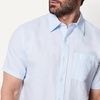 image:imageAmazon Essentials Mens Regular Fit Short Sleeve Linen ShirtLight Blue