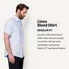 image:imageAmazon Essentials Mens Regular Fit Short Sleeve Linen ShirtLight Blue