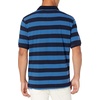 image:imageAmazon Essentials Mens RegularFit Short Sleeve Cotton Pique Polo Shirt Available in Big amp TallBlack Blue Stripe