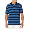 image:imageAmazon Essentials Mens RegularFit Short Sleeve Cotton Pique Polo Shirt Available in Big amp TallBlack Blue Stripe