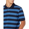image:imageAmazon Essentials Mens RegularFit Short Sleeve Cotton Pique Polo Shirt Available in Big amp TallBlack Blue Stripe