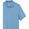 image:imageAmazon Essentials Mens RegularFit Short Sleeve Cotton Pique Polo Shirt Available in Big amp TallBlue White Palm Tree Print